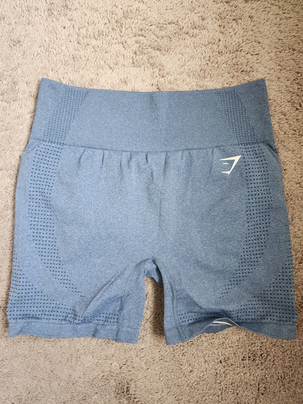 Gymshark Women's Seamless High-Waist Heather Blue Bike Shorts